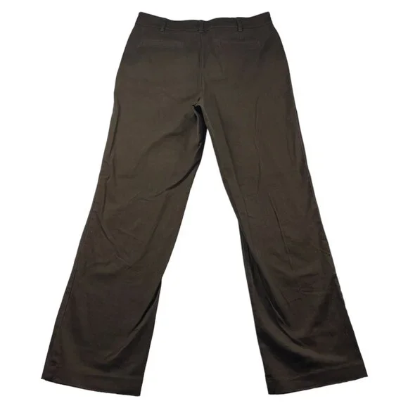 Dressbarn Chino Pants Womens size 10 Brown Flat Front Business Career Stretch - Picture 2 of 7